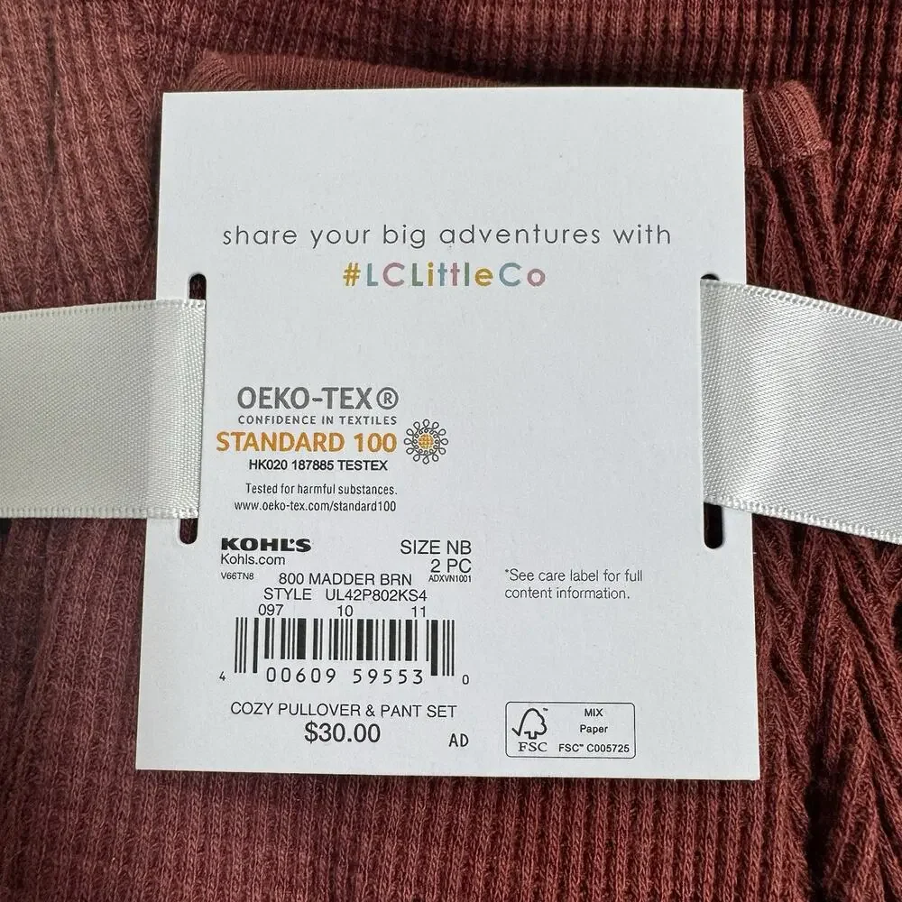 Little Co. by Lauren Conrad Cozy Pullover Hoodie & Pants Set Size Newborn Brown